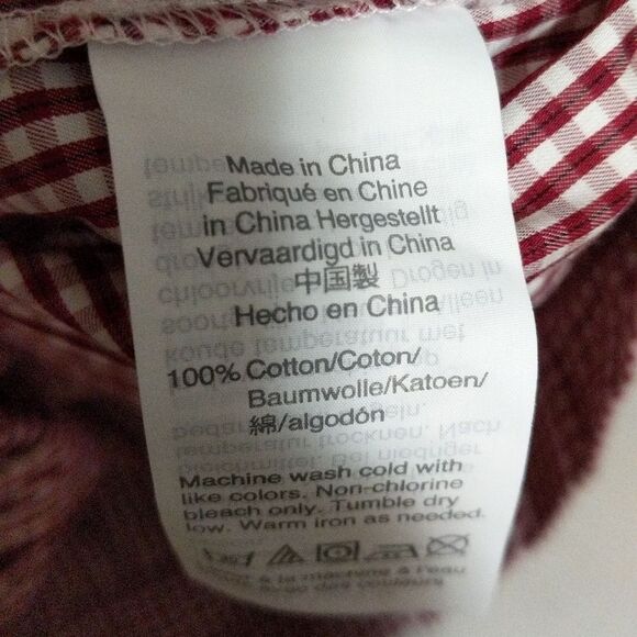 Madewell cropped Wrap Top in red white Gingham Check L - Picture 6 of 8